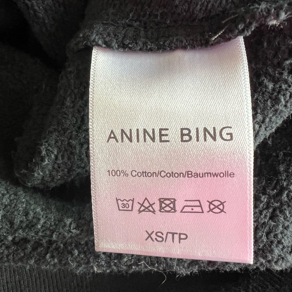 Anine Bing LA XS USA Eagle Flag Graphic Charcoal Sweatshirt oversized cotton - Picture 6 of 7